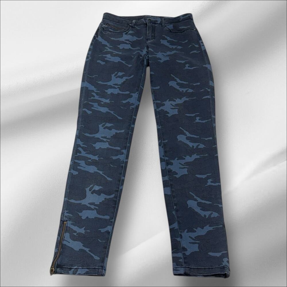 NAFNAF Women’s 0 Blue Camo Zipper Ankle Jeans